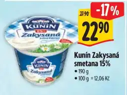 Albert Kunín Zakysaná smetana 15% nabídka