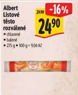 Albert Albert Listové těsto rozválené nabídka