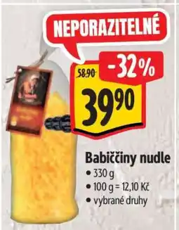 Albert Babiččiny nudle nabídka