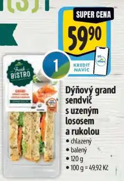 Albert Dýňový grand sendvič s uzeným lososem a rukolou nabídka