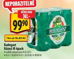 Albert Radegast Rázná 10 6pack nabídka