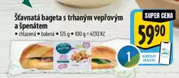 Albert Šťavnatá bageta s trhaným vepřovým a špenátem nabídka