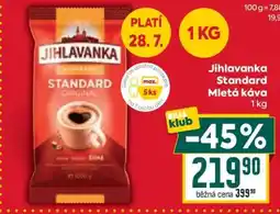 Billa Jihlavanka Standard • mletá káva • 1 kg nabídka