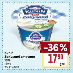 Billa Kunín Zakysaná smetana 15% nabídka