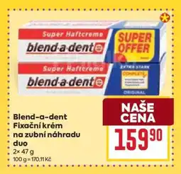 Billa Blend-a-dent Fixační krém na zubní náhradu duo nabídka