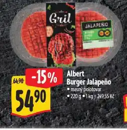 Albert Hovězí burger jalapeňo nabídka