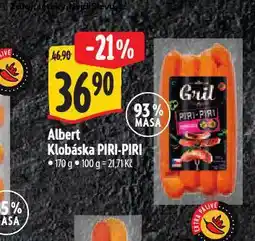 Albert Klobáska piri-piri nabídka
