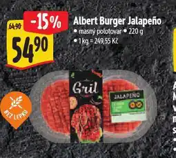 Albert Hovězí burger jalapeňo nabídka