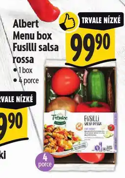 Albert Menu box fusilli salsa rossa nabídka