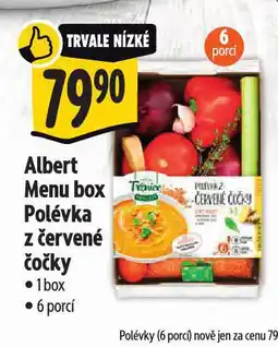 Albert Menu box polévka z červené čočky nabídka