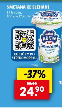 Lidl Smetana ke šlehání nabídka