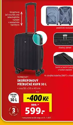 Lidl TOPMOVE® Skořepinový příruční kufr nabídka