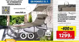 Lidl LIVARNO HOME Hliníkové polohovací lehátko se sluneční clonou Houston nabídka