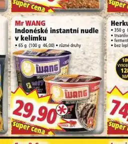 Norma Mr wang indonéské instantní nudle v kelímku nabídka