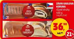 Penny Market ZÁVIN KARLOVA KORUNA různé druhy, 400 g nabídka