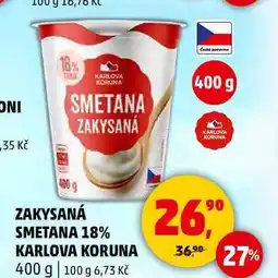 Penny Market ZAKYSANÁ SMETANA 18% KARLOVA KORUNA, 400 g nabídka