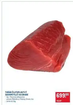 Makro Tuňák žlutoploutvý Sashimi filet AA grade nabídka