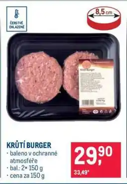 Makro KRŮTÍ BURGER nabídka