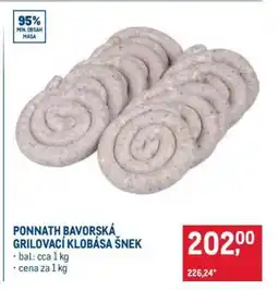 Makro PONNATH Bavorská grilovací klobása šnek nabídka