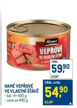 Makro Hamé Vepřové ve vlastní šťávě nabídka