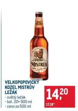 Makro Velkopopovický Kozel Mistrův ležák nabídka