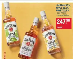 Makro JIM BEAM 40 %, APPLE 32,5 %, HONEY 32,5 % nabídka