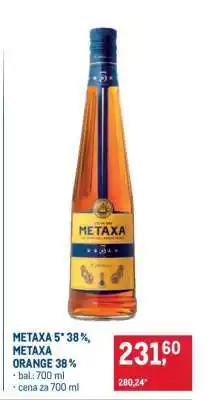 Makro METAXA 5* 38 %, METAXA ORANGE 38 % nabídka