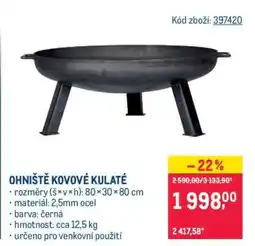 Makro OHNIŠTĚ KOVOVÉ KULATÉ nabídka