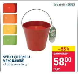 Makro SVÍČKA CITRONELA V EKO NÁDOBĚ nabídka