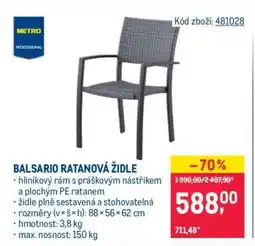 Makro BALSARIO RATANOVÁ ŽIDLE nabídka