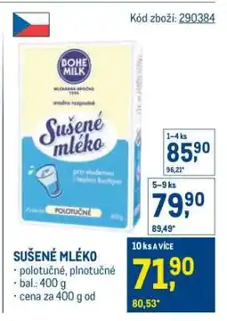 Makro SUŠENÉ MLÉKO nabídka