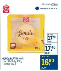Makro Gouda plátky 48 % nabídka