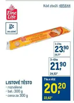 Makro Listové těsto nabídka