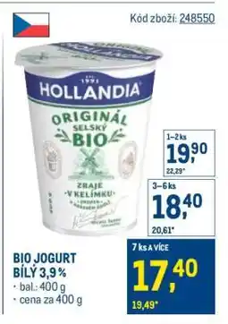 Makro Bio jogurt bílý 3,9 % nabídka