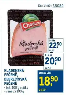 Makro Kladenská pečeně, Debrecínská pečeně nabídka