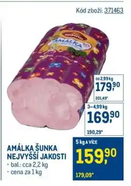 Makro Amálka šunka nejvyšší jakosti nabídka