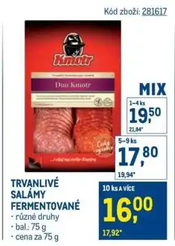 Makro TRVANLIVÉ SALÁMY FERMENTOVANÉ nabídka