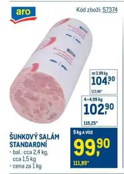 Makro Šunkový salám standardní nabídka