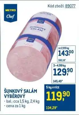 Makro Šunkový salám výběrový nabídka