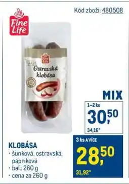 Makro klobása nabídka
