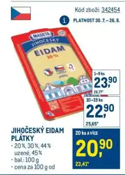 Makro Jihočeský eidam plátky nabídka