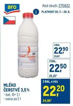 Makro Mléko čerstvé 3,5 % nabídka
