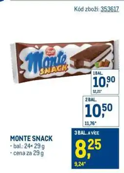 Makro Monte snack nabídka