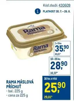 Makro Rama máslová příchuť nabídka