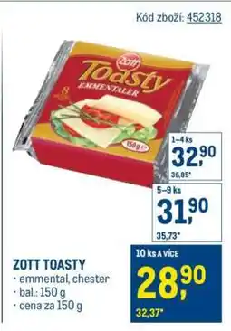 Makro Zott Toasty nabídka