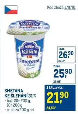 Makro Smetana ke šlehání 31 % nabídka