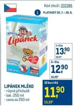 Makro Lipánek mléko nabídka