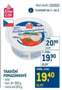 Makro Tradiční pomazánkové nabídka