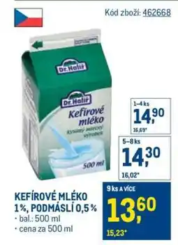 Makro KEFÍROVÉ MLÉKO 1%, PODMÁSLÍ 0,5% nabídka