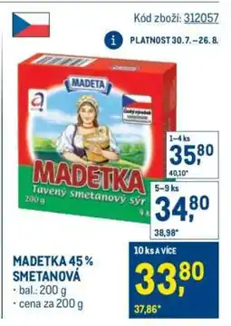 Makro Madetka 45 % smetanová nabídka